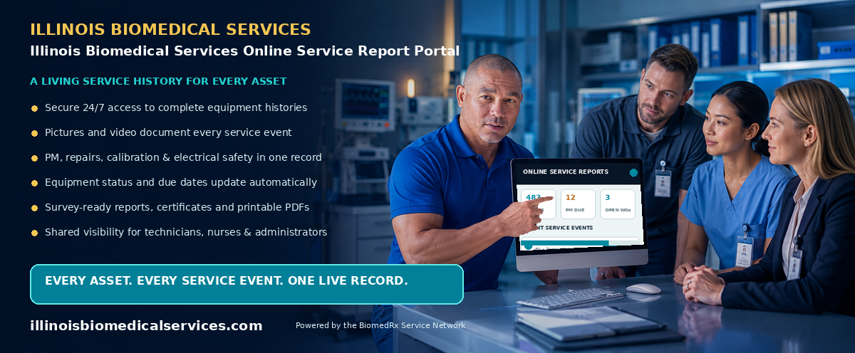 Illinois Biomedical Services Online Service Report Portal โ every service event, live in your secure online report portal; view a sample report